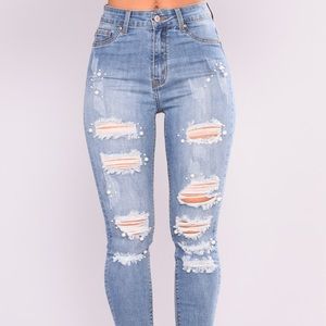 Pearl Skinny Jean Light Blue Wash